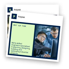 Enkele social posts van Polytek.