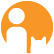 White user profile icon with a partial orange background.