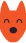 Orange smiling heart-shaped face emoji with eyes closed and a small dimple on cheek.