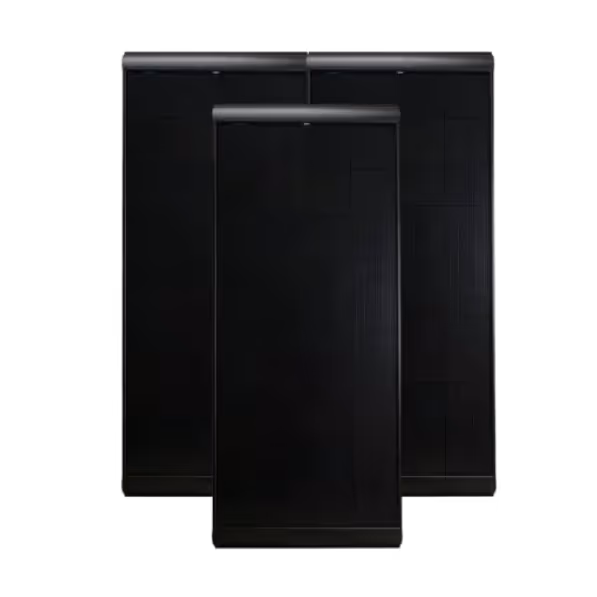 Three NDS Dometic roof mounted solar panels on campervan for off-grid power