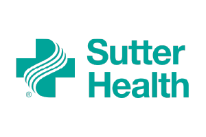 Sutter Health logo with teal cross and flowing lines design.