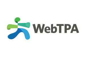 WebTPA logo with abstract human figure in green and blue beside text.