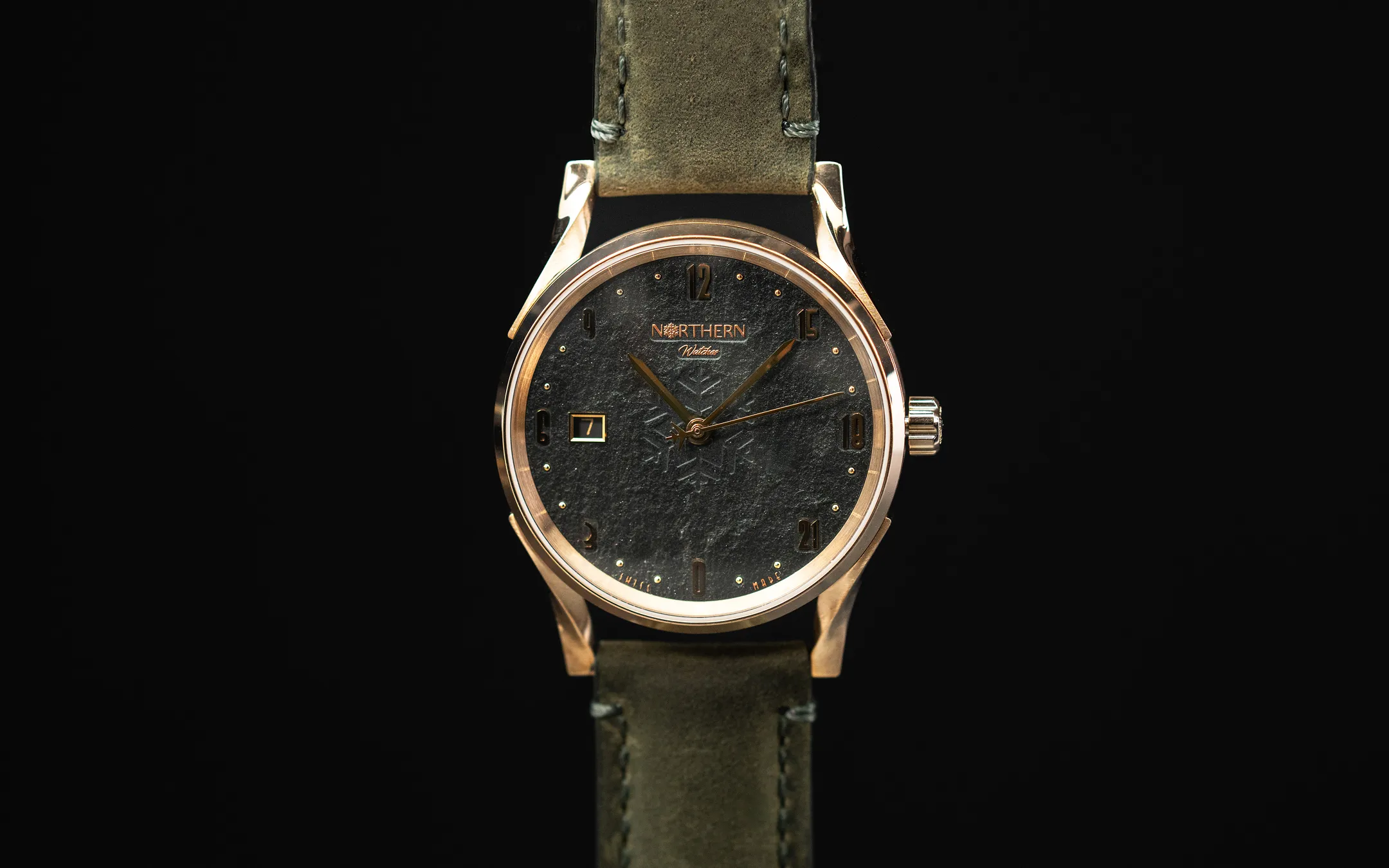 Northern Watches Bronze Age watch with dark dial and bronze case