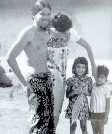 Nancy Gilgoff, David Williams, Shami and Sharath in Mysore, 1973