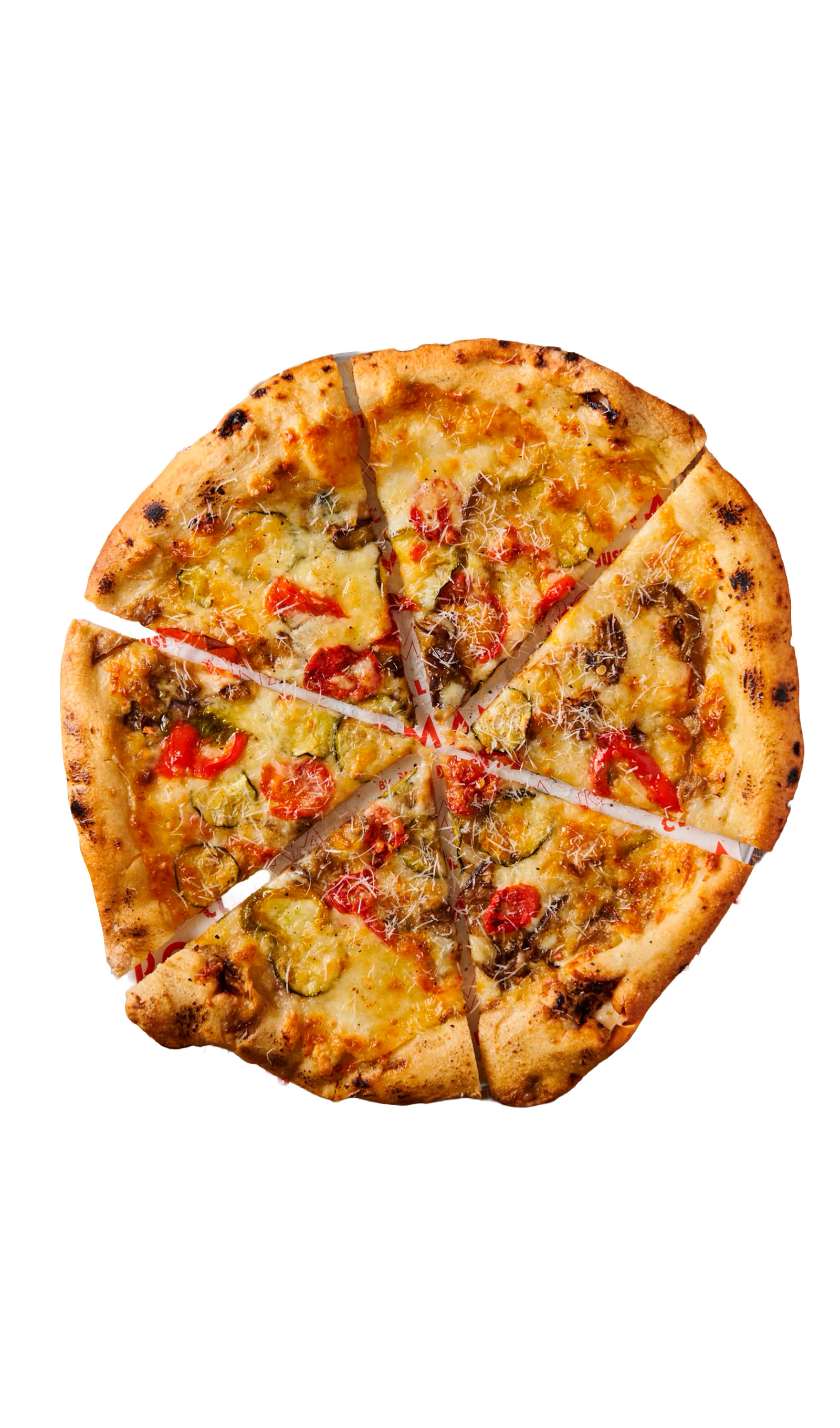 Special Pizza with smoked cheese and vegetable as toppings