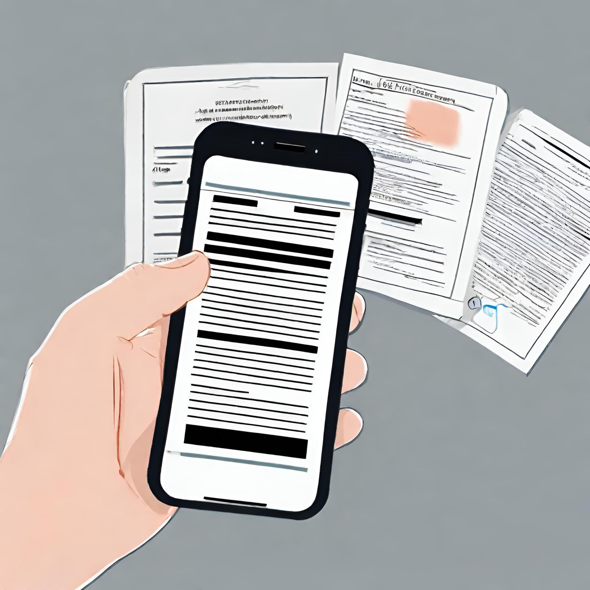 Document papier sur téléphone OCR