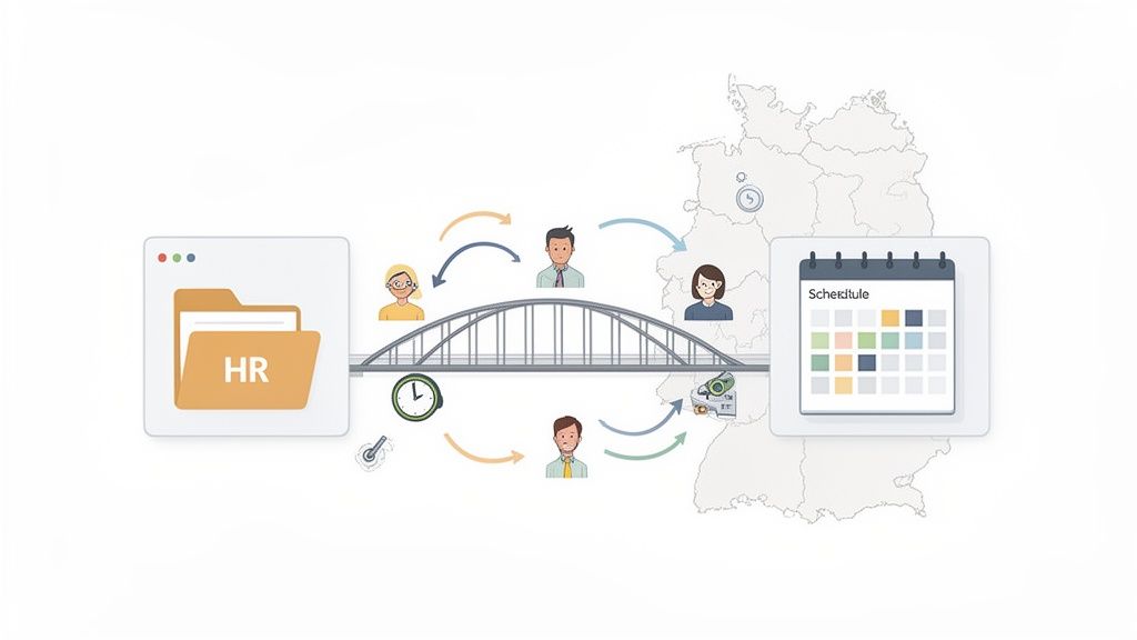 Digitale HR-systemen verbinden medewerkers en planning over heel Duitsland met een brug.