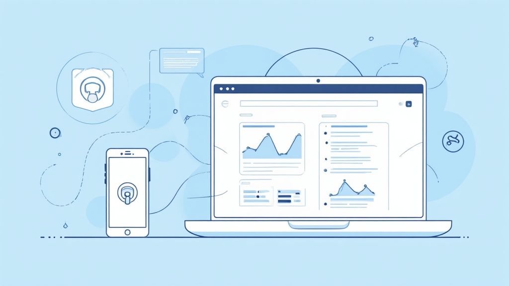 Personas en un entorno de trabajo colaborativo revisando gráficos y datos en una tableta