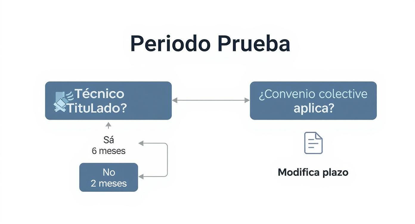 Infographic about preaviso en el periodo de prueba
