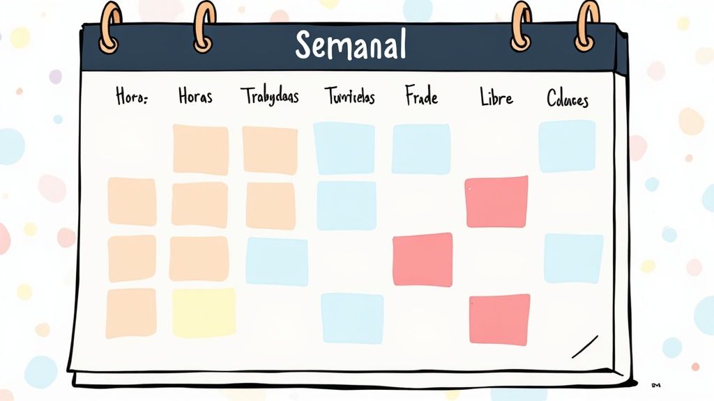 Una persona revisando documentos legales con una calculadora al lado, simbolizando la planificación de contratos.