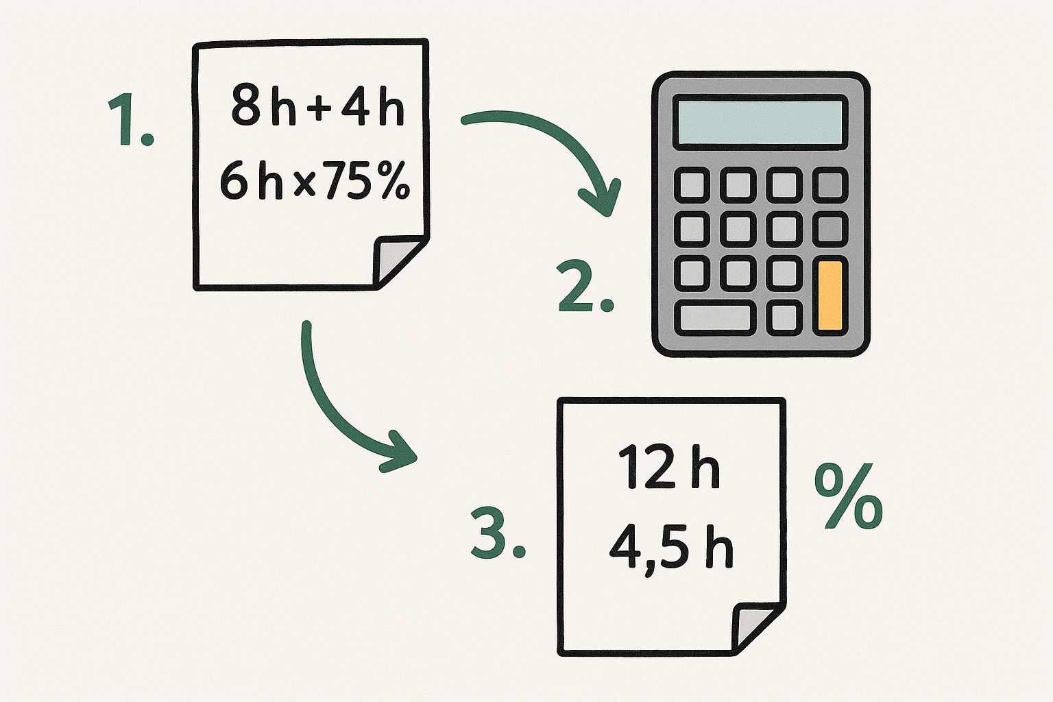 Infographic about jornada parcial horas