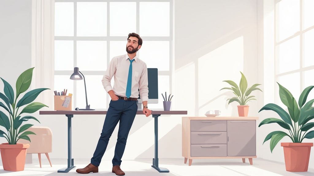 Una responsable de RRHH utilizando un software en una tablet para planificar los turnos de su equipo.