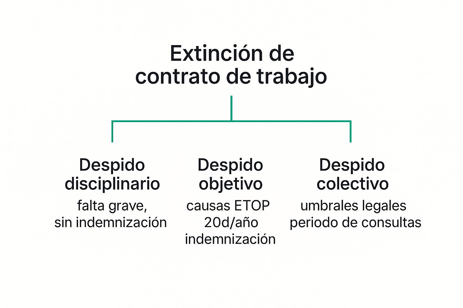 Infographic about tipos de despido laboral