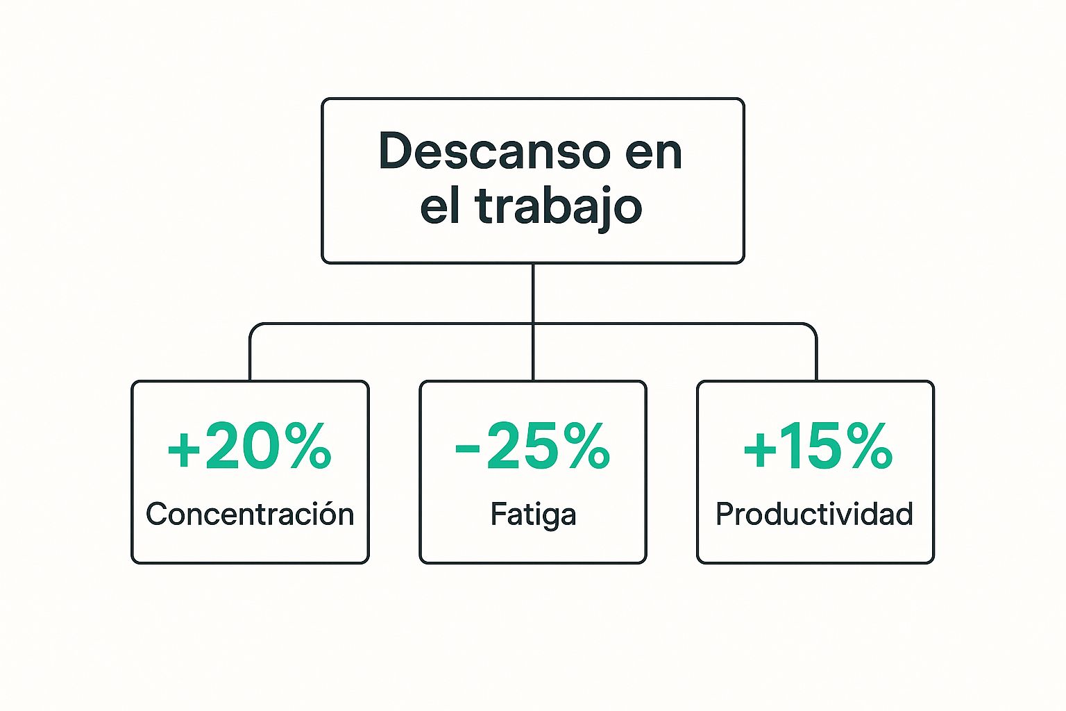 Infographic about tiempo de descanso en el trabajo