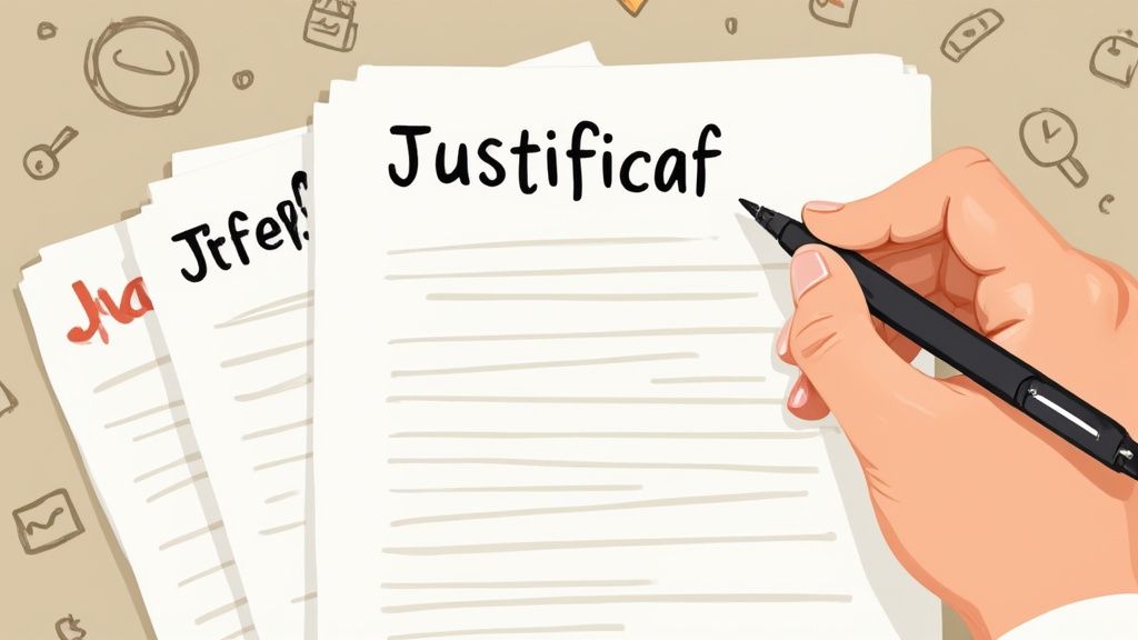 Une femme assise à un bureau, écrivant une lettre.