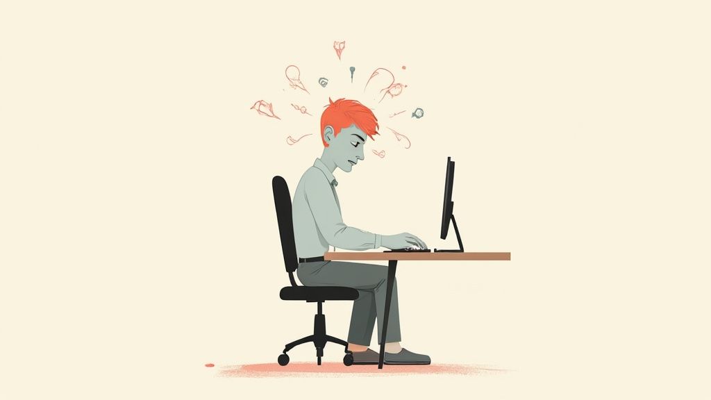 Personne stressée travaillant à son bureau