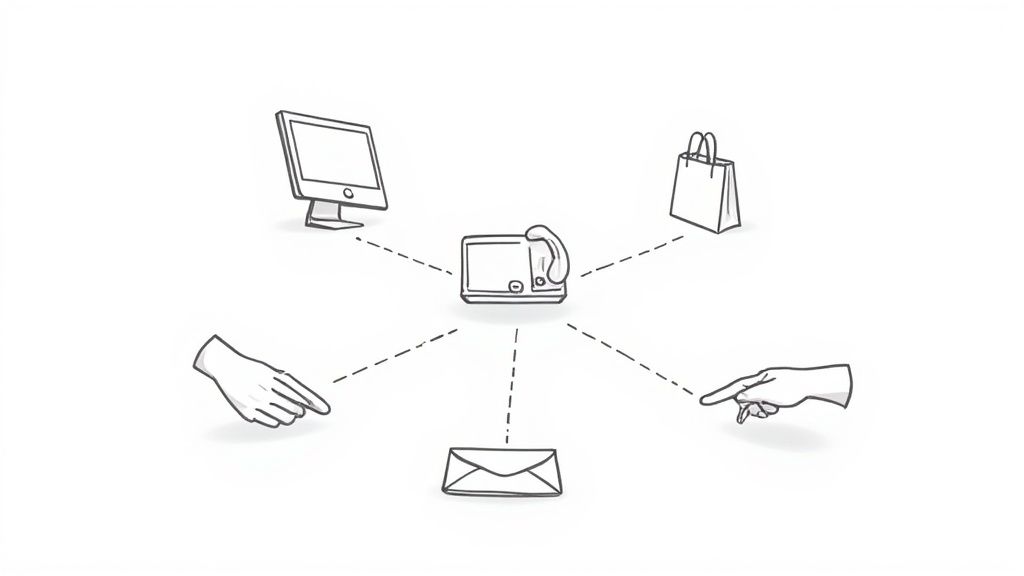 Une carte visuelle simple d'un parcours client