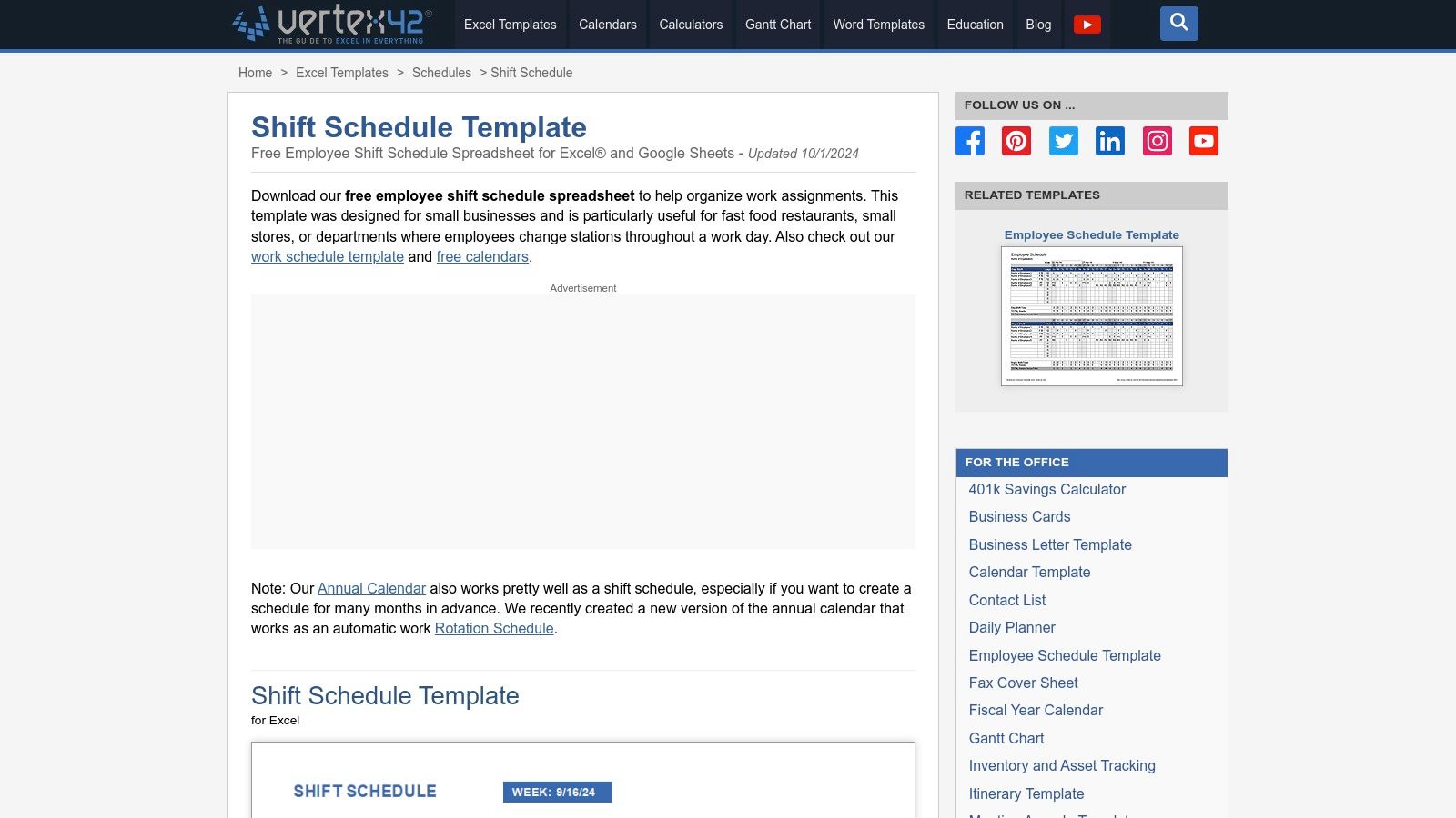 7. Vertex42: El recurso clásico para plantillas personalizables