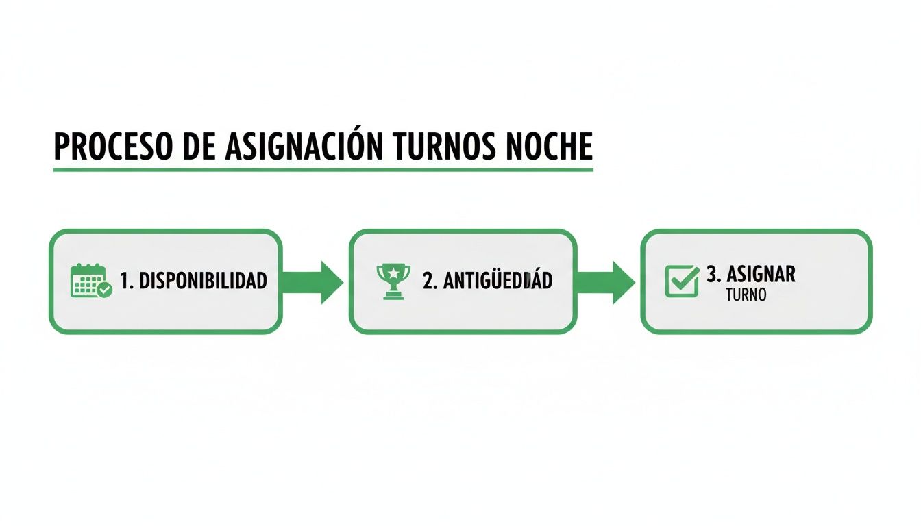 Infographic about partir turnos noche