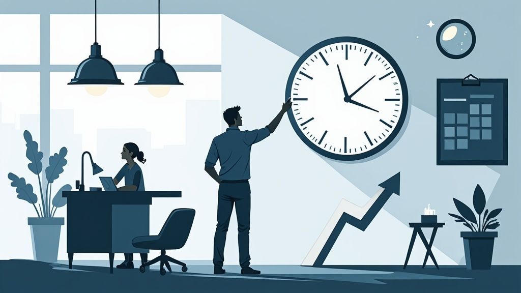 Responsable diseñando calendario nocturno