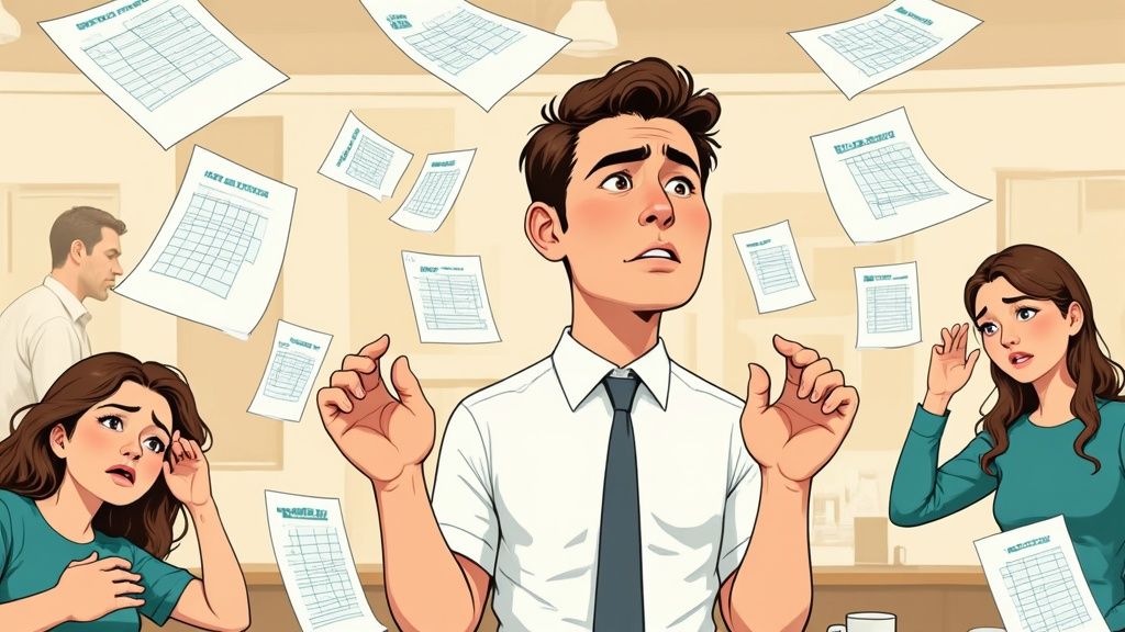 Un manager travaillant sur un ordinateur portable avec des graphiques de planification en arrière-plan, symbolisant la gestion moderne du personnel