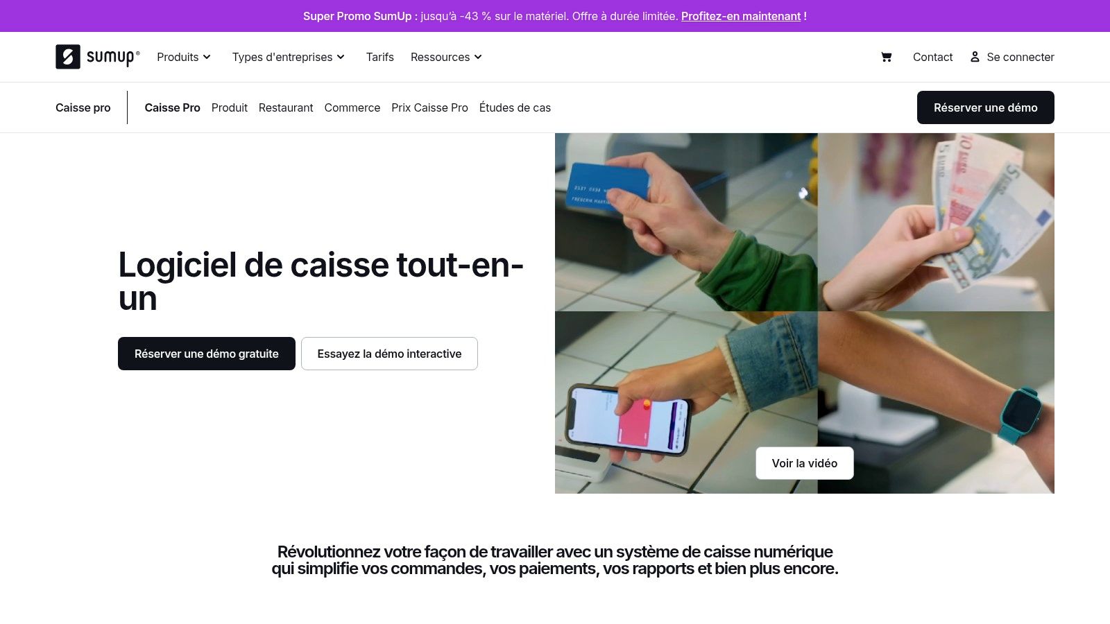 Une caisse enregistreuse Tiller by SumUp sur un comptoir de café