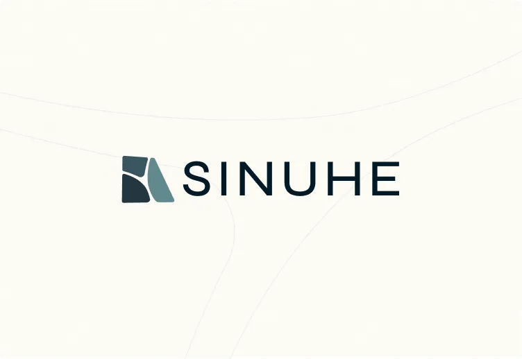 Sinuhe Finance logotype — brand mark inspired by the Nile Delta and Egyptian geography with deep Mediterranean palette
