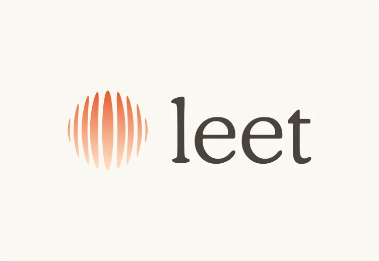Leet Pharma organic sphere logotype — brand mark inspired by biological rhythms and vital wave patterns