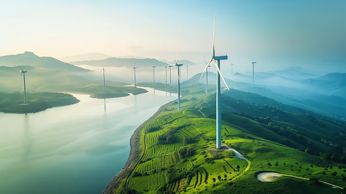 Serene Wind Farm Landscape