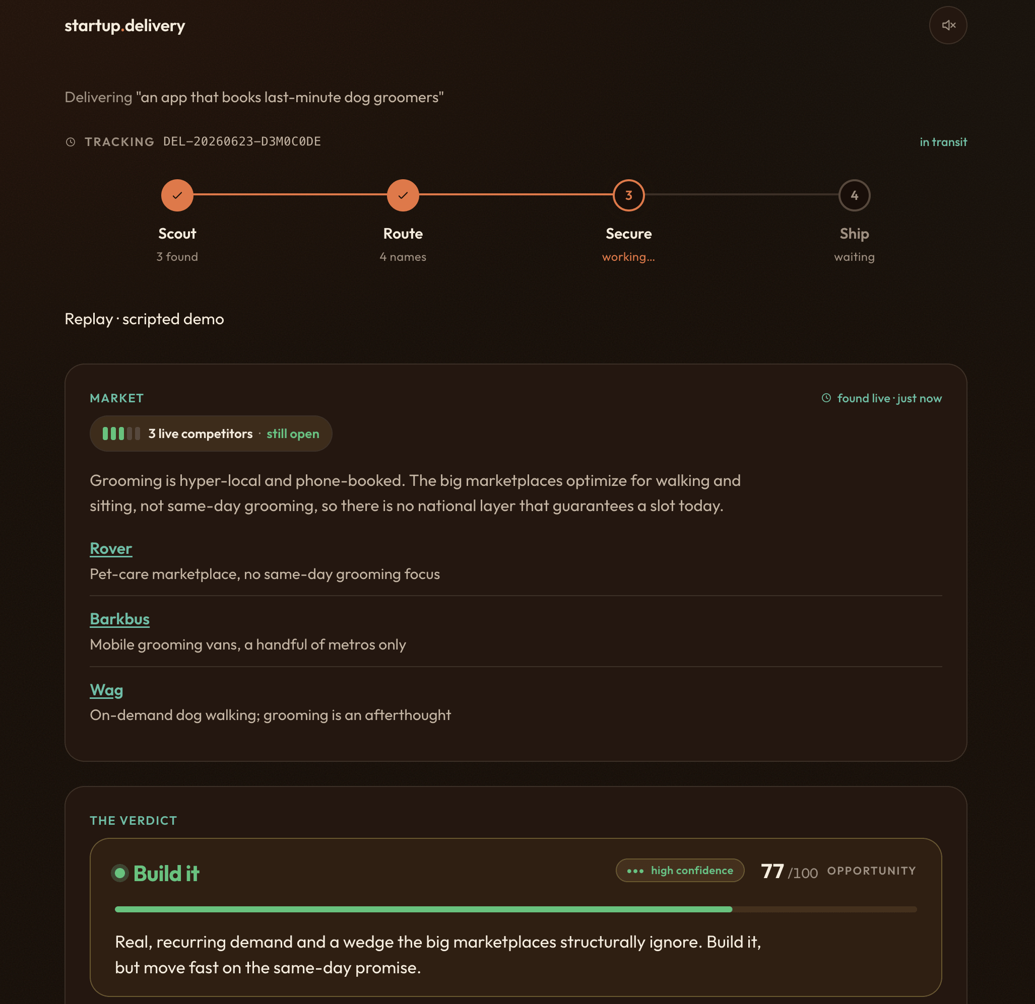 Startup Delivery App Dashboard
