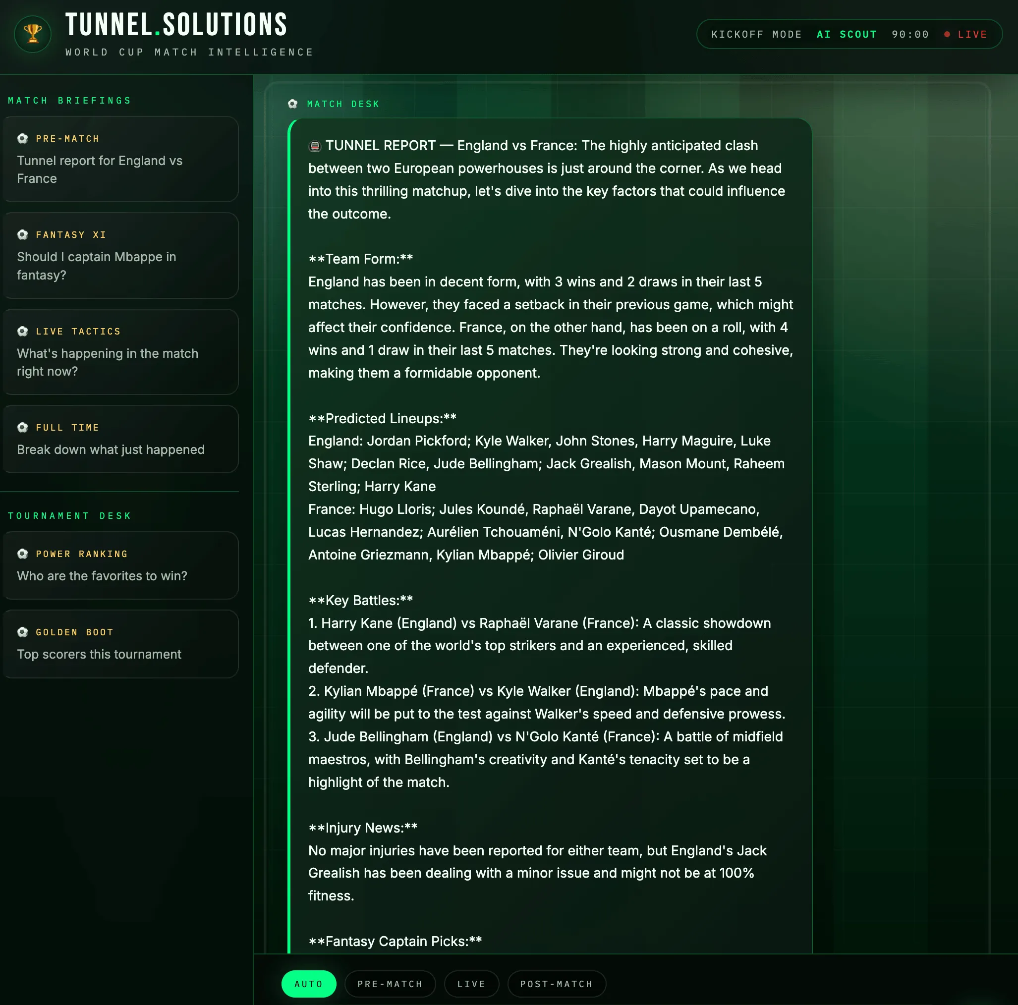 Tunnel Solutions Dashboard