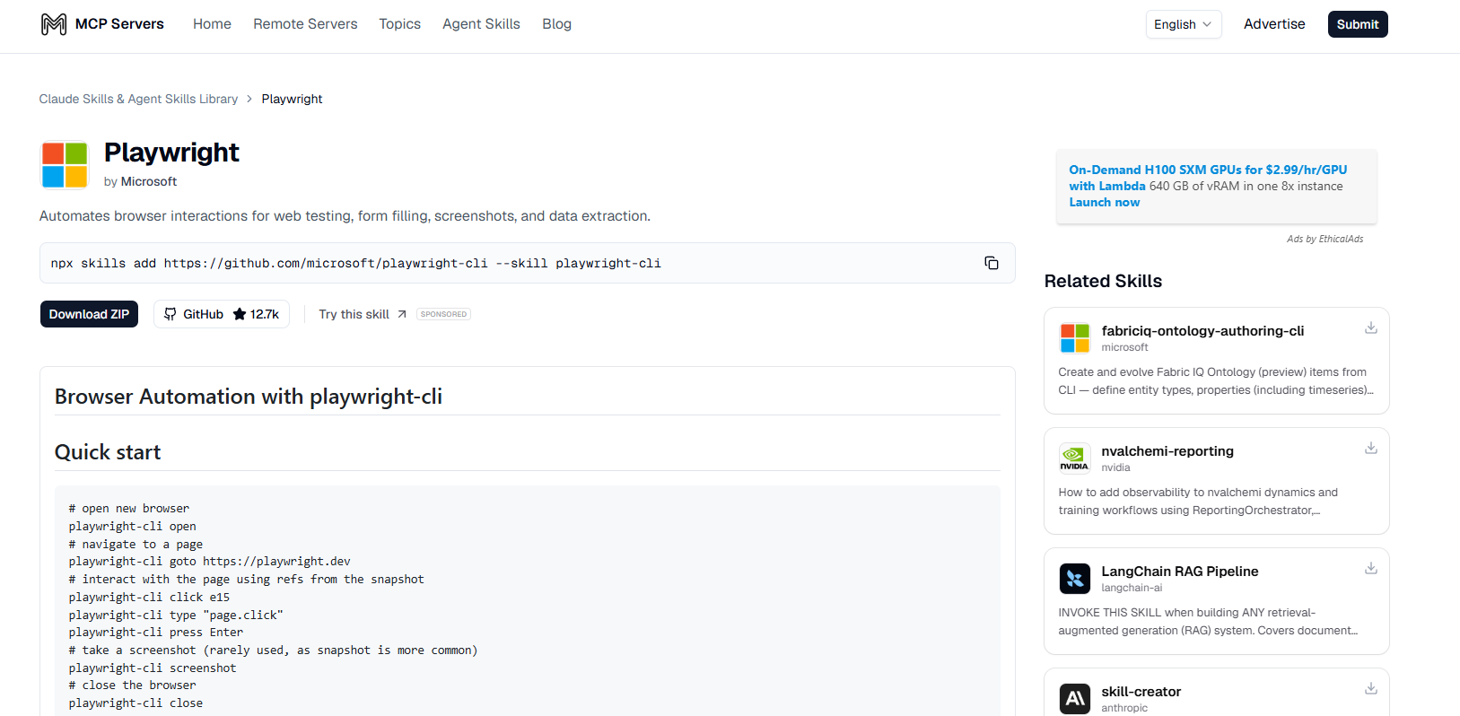 playwright-cli - Recommended for browser testing and inspection