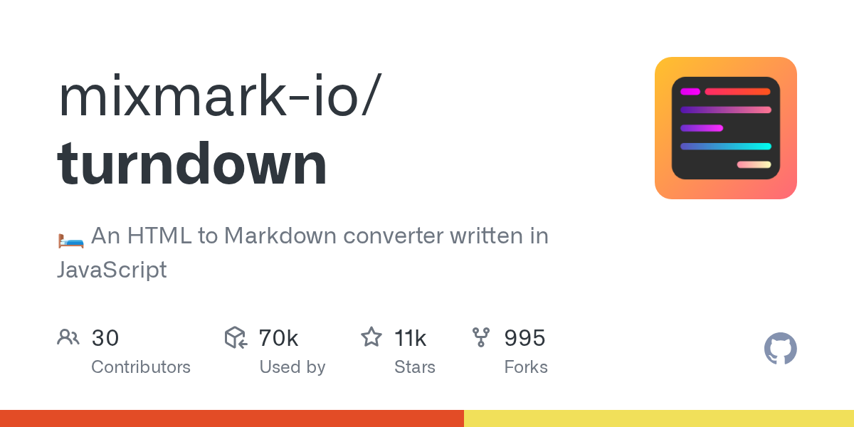 Turndown: Recommended for JavaScript and browser-based conversion