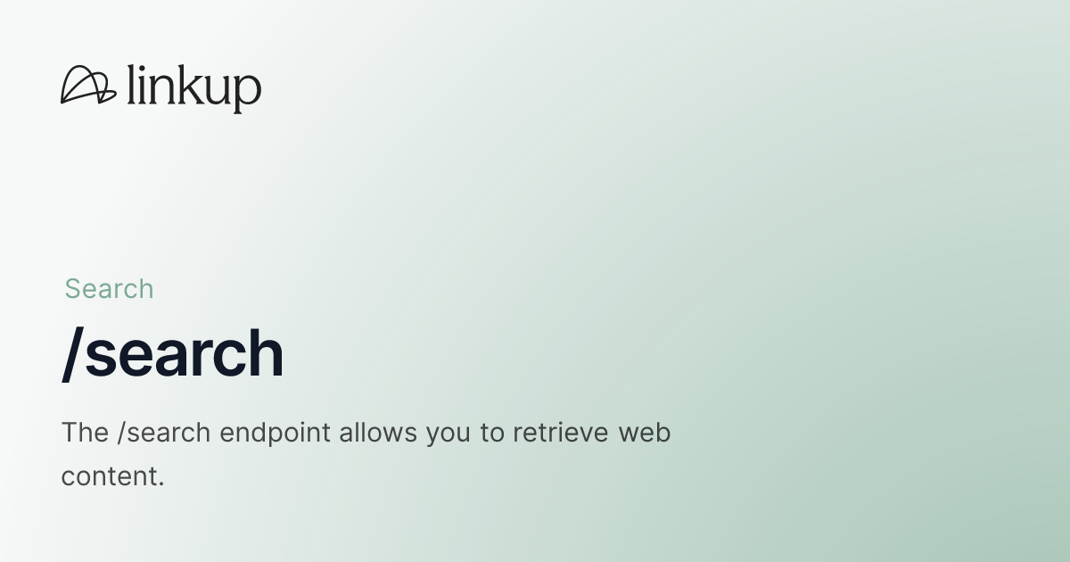 Linkup Search: Best for Configurable Fast, Standard, and Deep Search