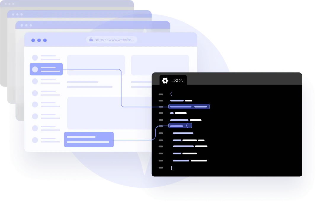 web api tab visual, several boxes that appear to be browser windows