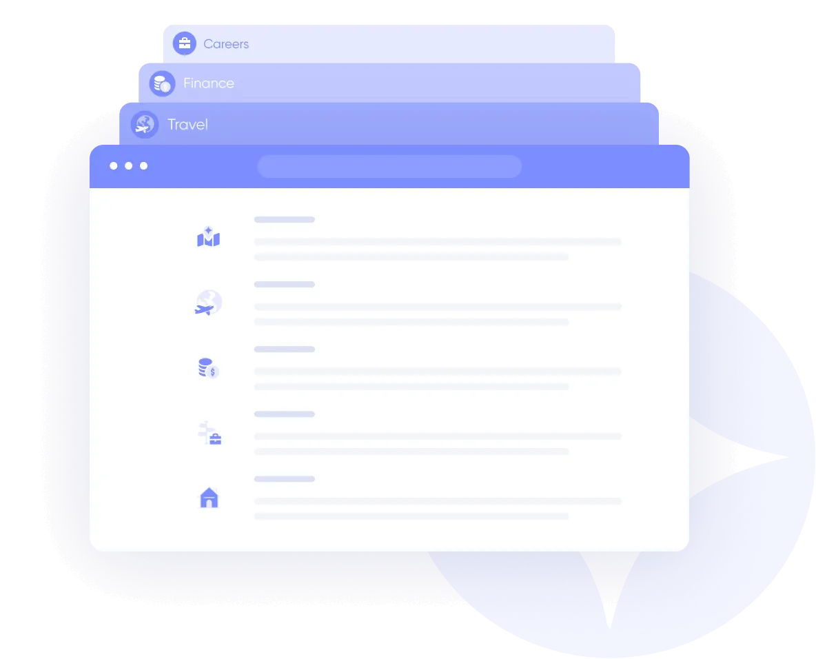 Web API visual row, a series of white boxes that look like several opened browser windows