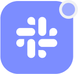 Slack app icon with a white hashtag-like symbol on a purple rounded square background.