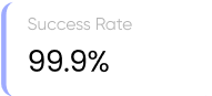 white box with black text that reads 99.9% success rate
