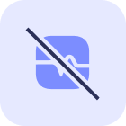 Blue analytics icon with a diagonal line crossing through it, indicating disabled or no analytics.