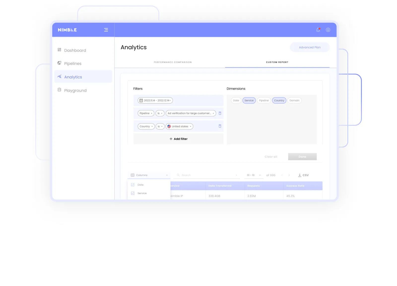 white background, white box with purple top to symbolize browser window