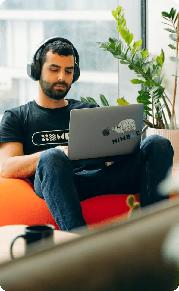 Man working on the computer