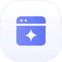 Blue web browser window icon with a white star in the center, on a rounded square background.