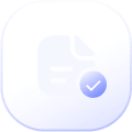 Icon of a white document with the Blogger logo and a blue checkmark in the bottom right corner.