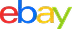 Colorful eBay logo with blue, red, yellow, and green letters on a black background.