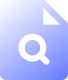 Yellow magnifying glass icon on a blue gradient background.