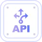 Icon showing API with arrows for routing and switching.
