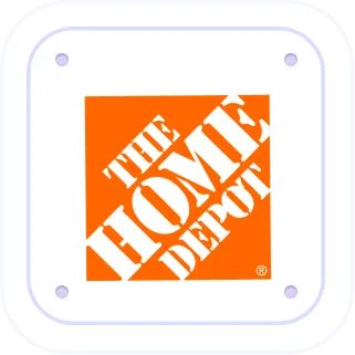 The Home Depot company logo in white text on an orange square background.