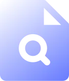 Document icon with a magnifying glass symbolizing file search or inspection.