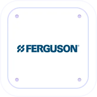 Ferguson company logo with stylized 'F' icon in blue.