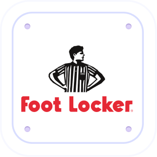 Foot Locker logo with a referee figure above red text.